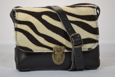 Leren zebra huid tasje