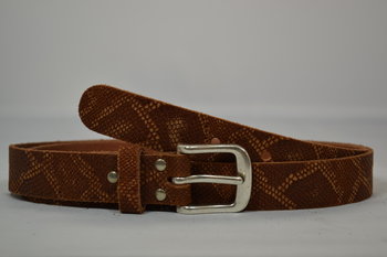 Cognac riem 3 cm - 3038 slangenprint