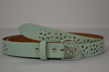 Mint riem met bloemenmotief - Perfo